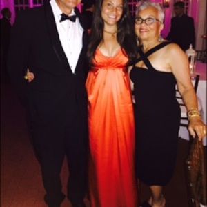 Marc Bower orange silk long dress